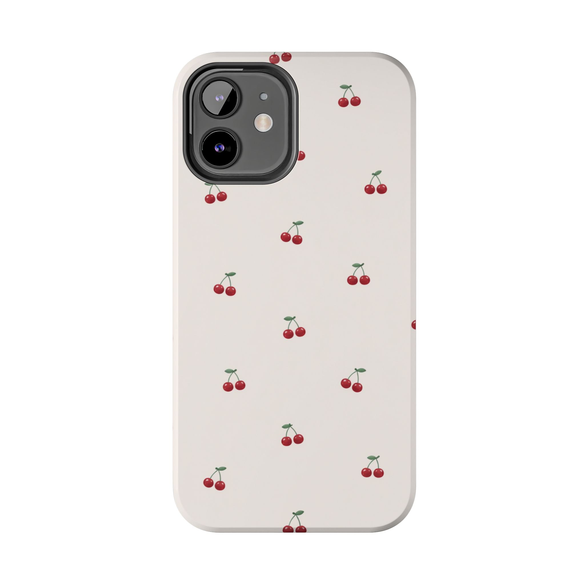 Cherry Pattern Tough Phone Case — Durable Cute Fruit Phone Cover