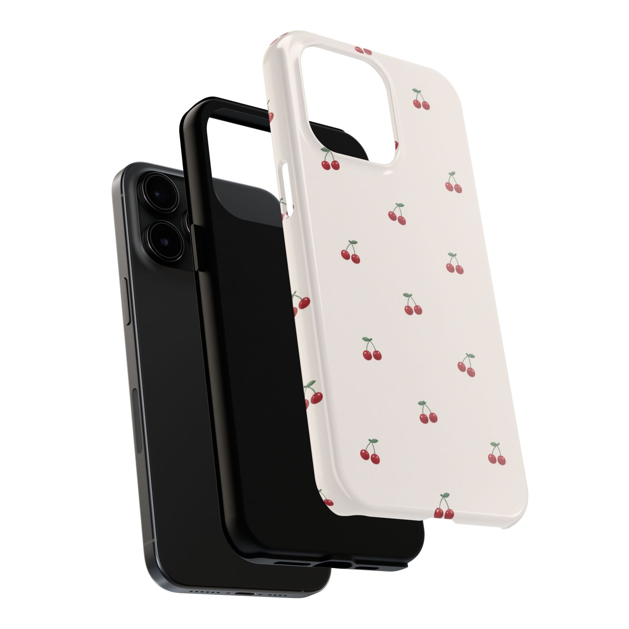 Cherry Pattern Tough Phone Case — Durable Cute Fruit Phone Cover