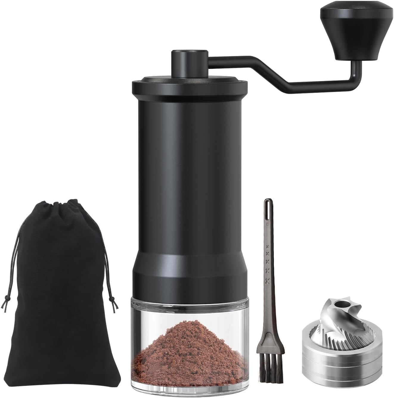 Manual Coffee Grinder — Glass Jar Edition