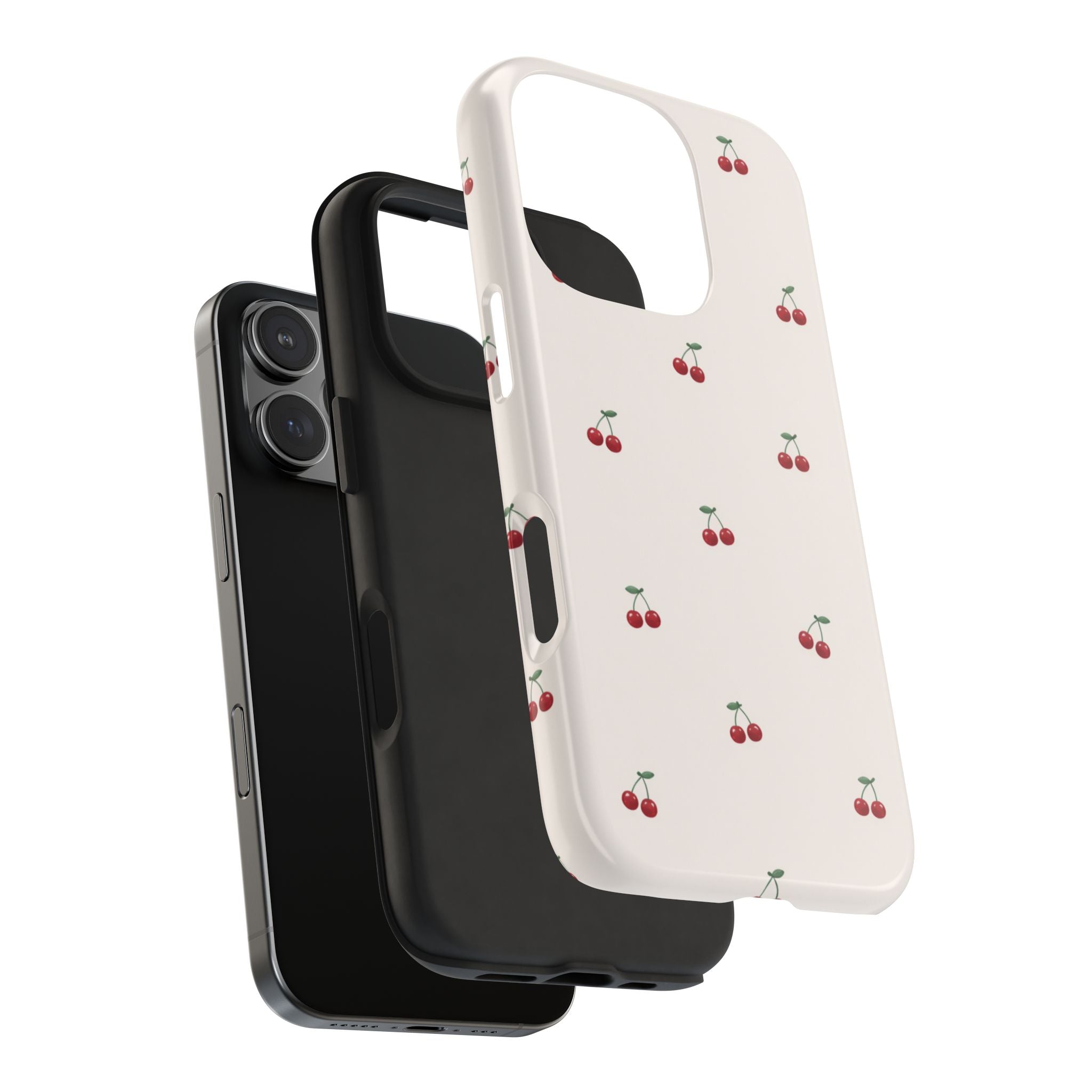Cherry Pattern Tough Phone Case — Durable Cute Fruit Phone Cover