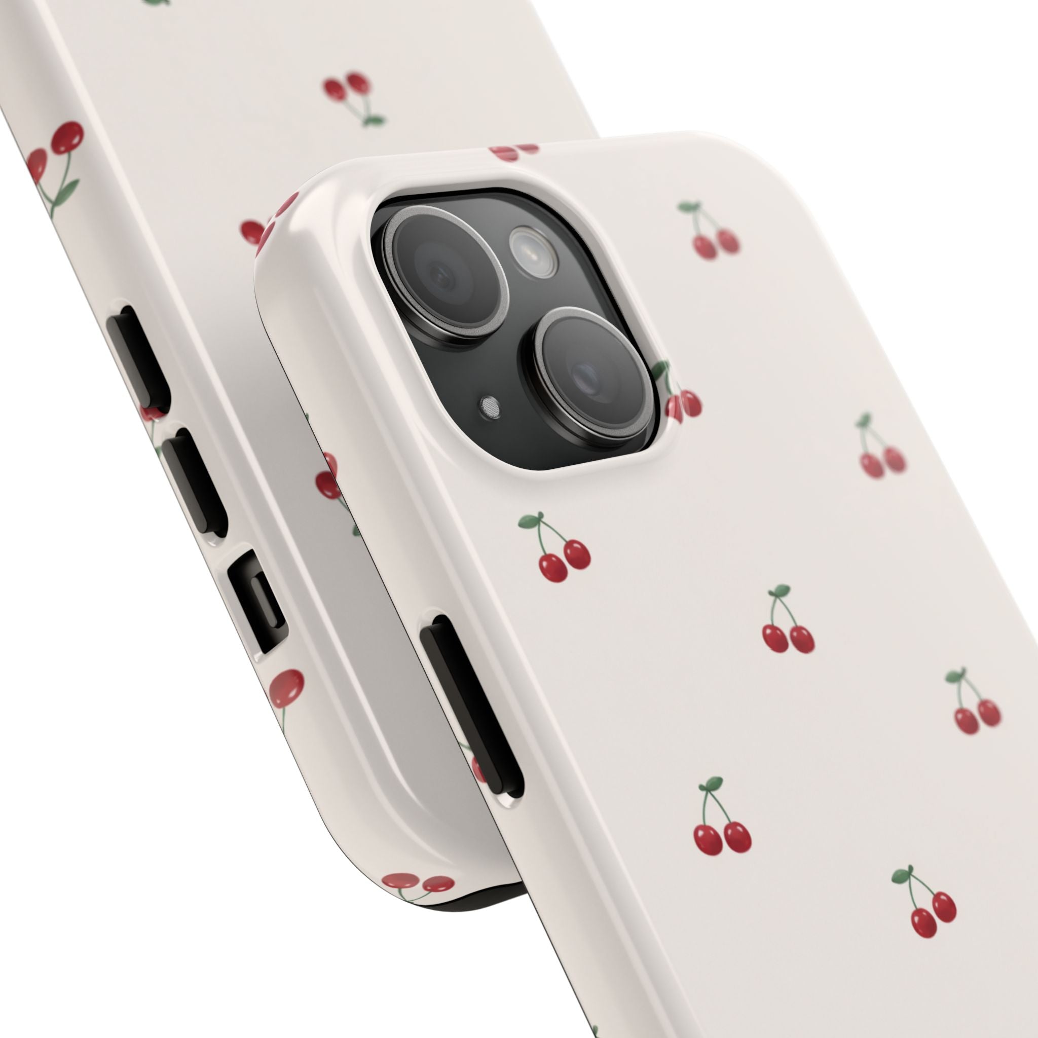 Cherry Pattern Tough Phone Case — Durable Cute Fruit Phone Cover