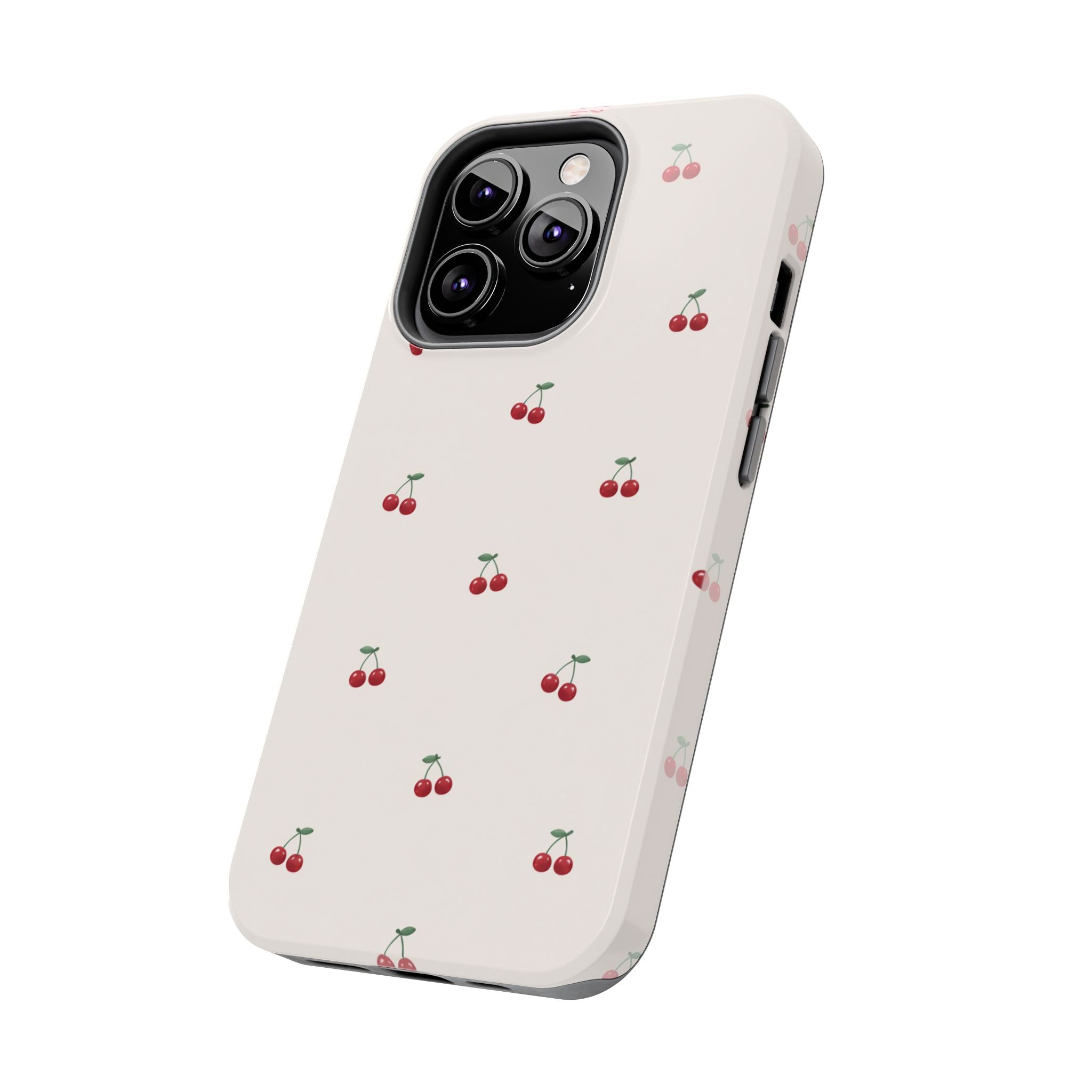 Cherry Pattern Tough Phone Case — Durable Cute Fruit Phone Cover