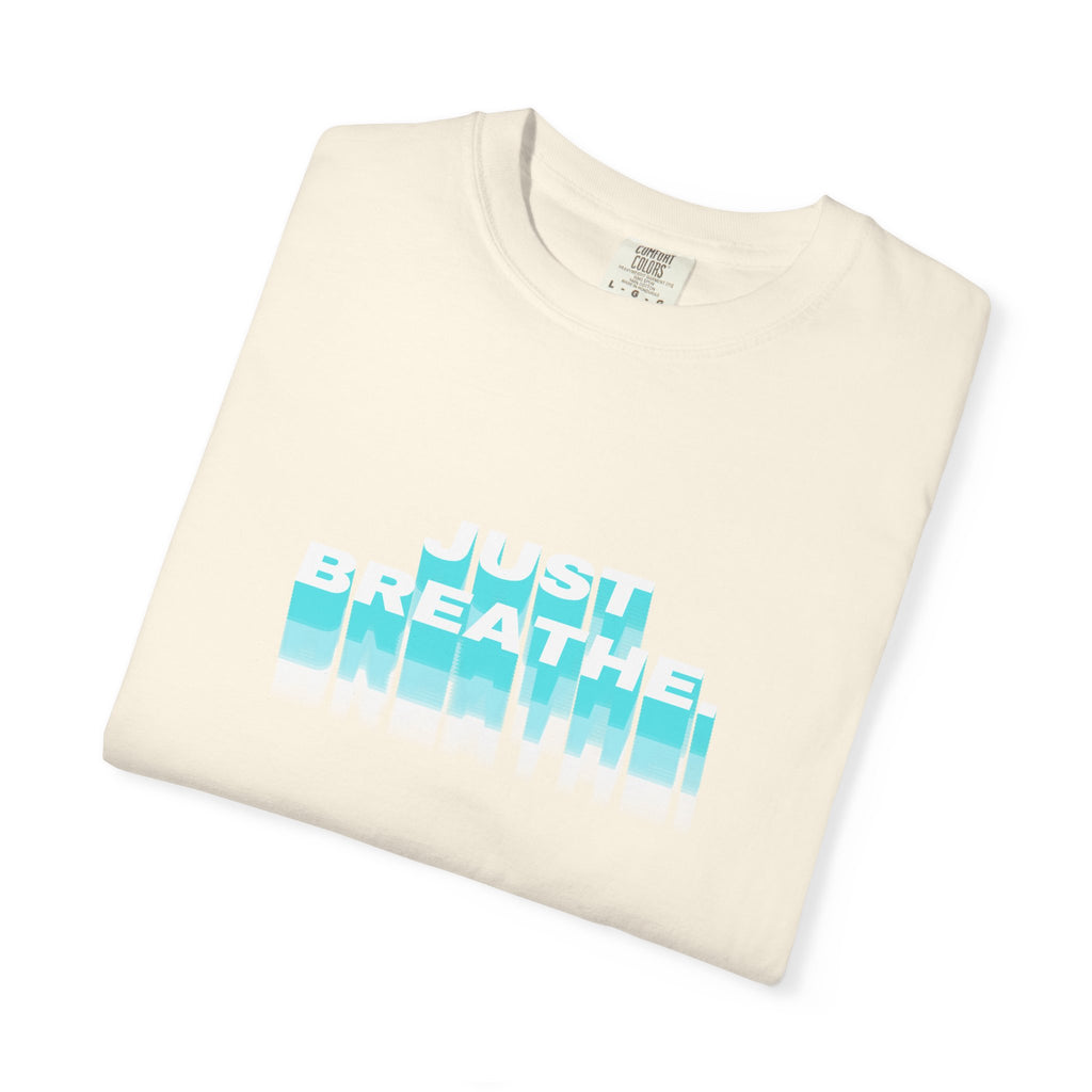 Breathe Graphic T-Shirt — Chill Ocean Blue Typography Tee