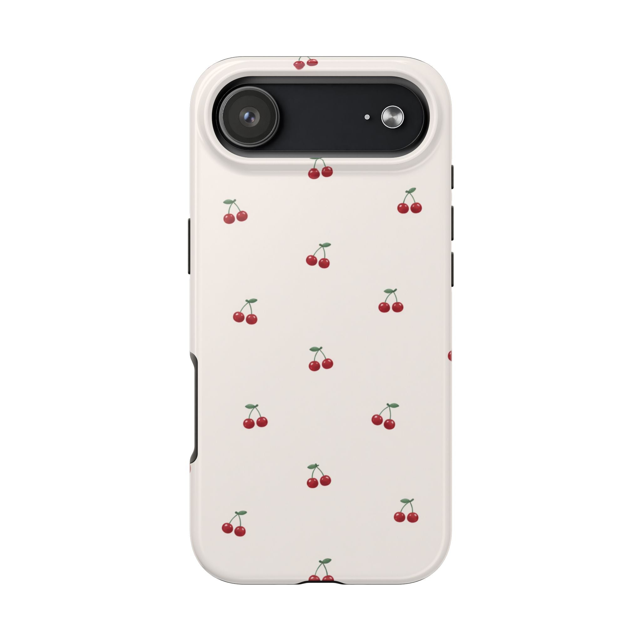 Cherry Pattern Tough Phone Case — Durable Cute Fruit Phone Cover
