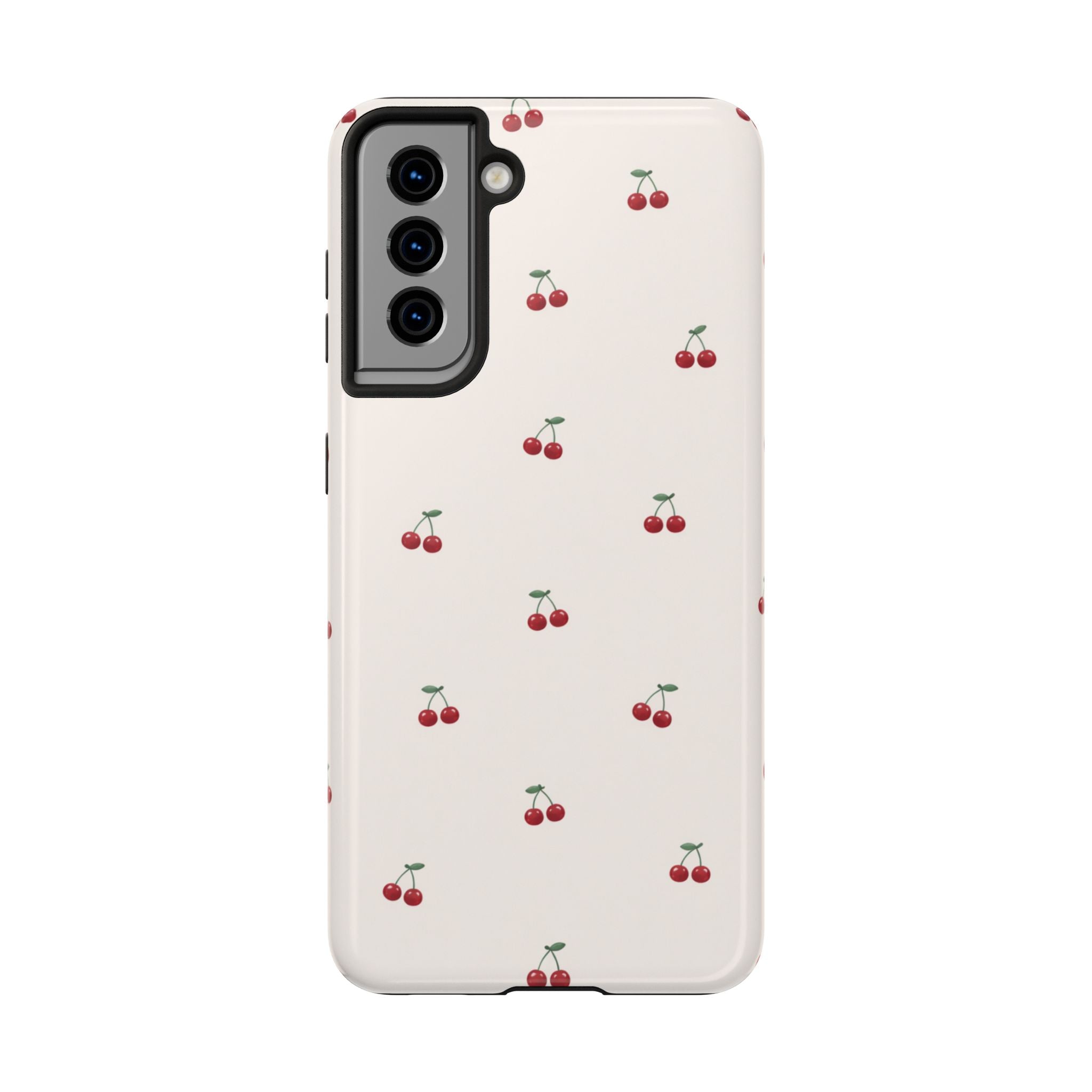 Cherry Pattern Tough Phone Case — Durable Cute Fruit Phone Cover