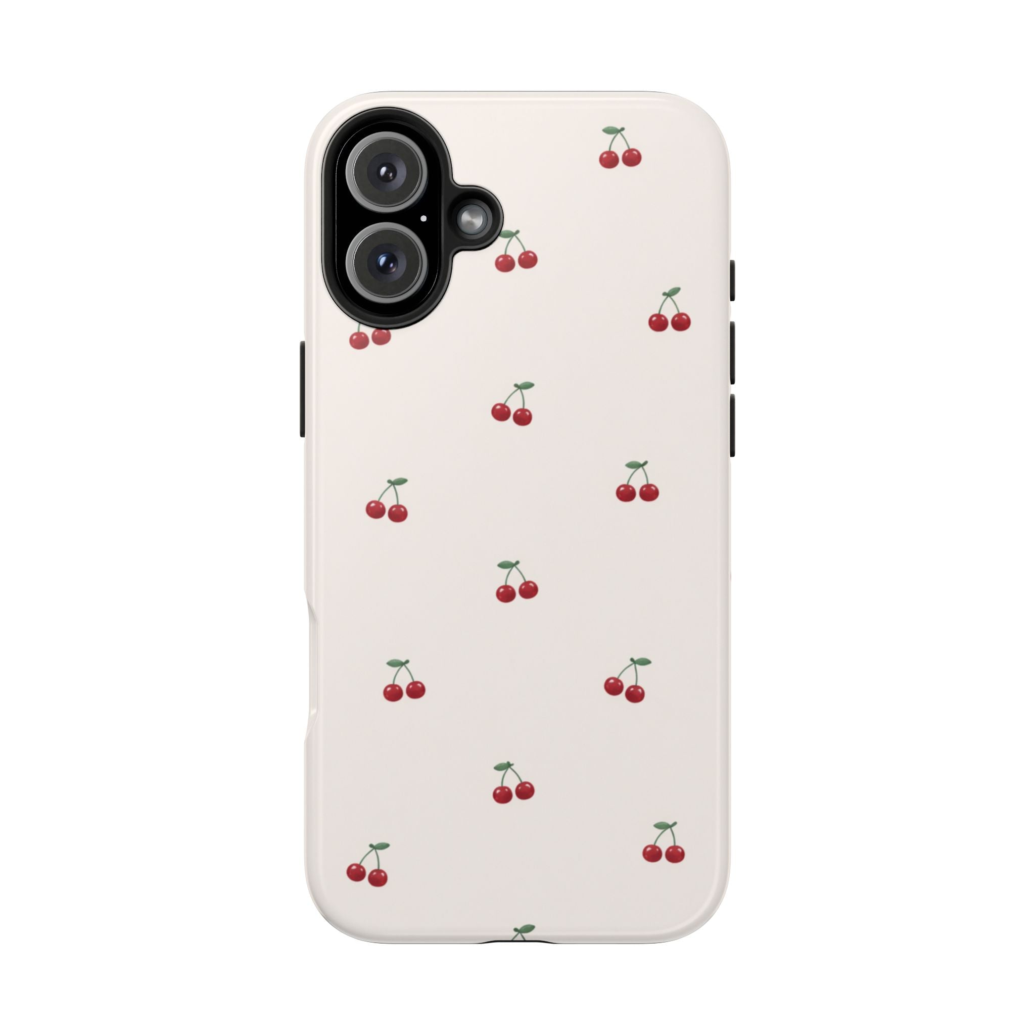 Cherry Pattern Tough Phone Case — Durable Cute Fruit Phone Cover