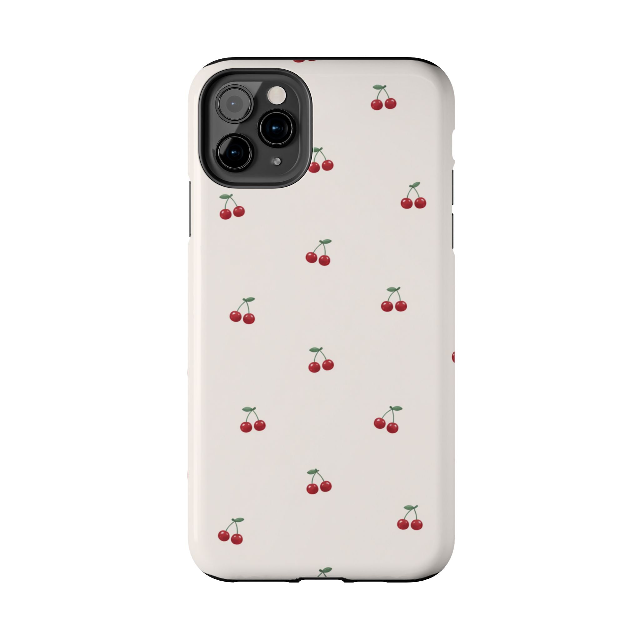 Cherry Pattern Tough Phone Case — Durable Cute Fruit Phone Cover