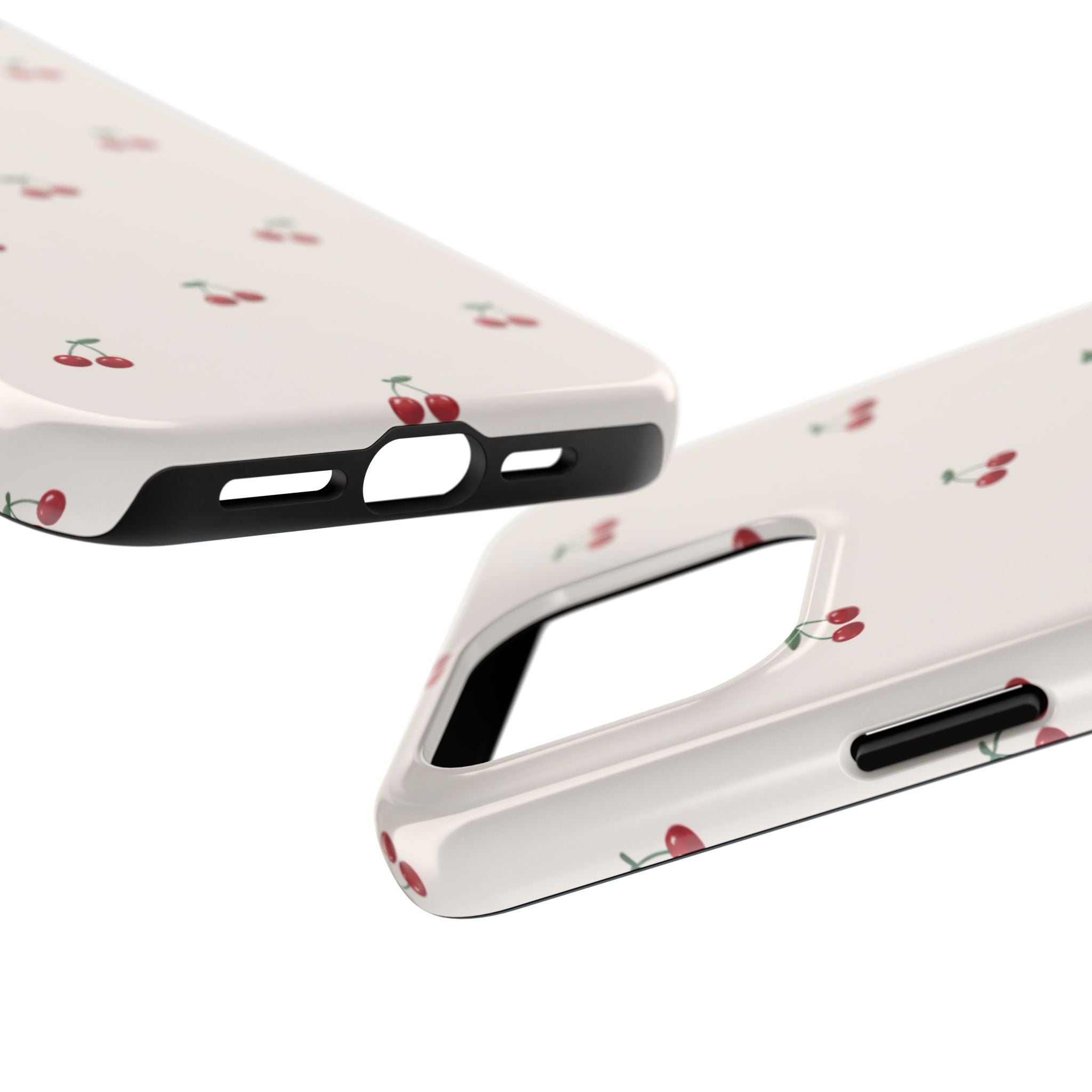 Cherry Pattern Tough Phone Case — Durable Cute Fruit Phone Cover