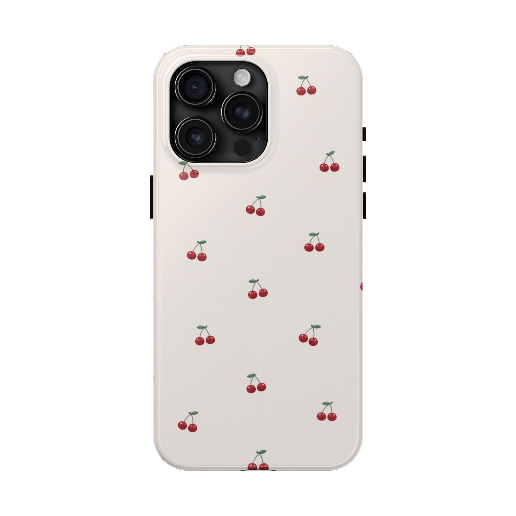 Cherry Pattern Tough Phone Case — Durable Cute Fruit Phone Cover